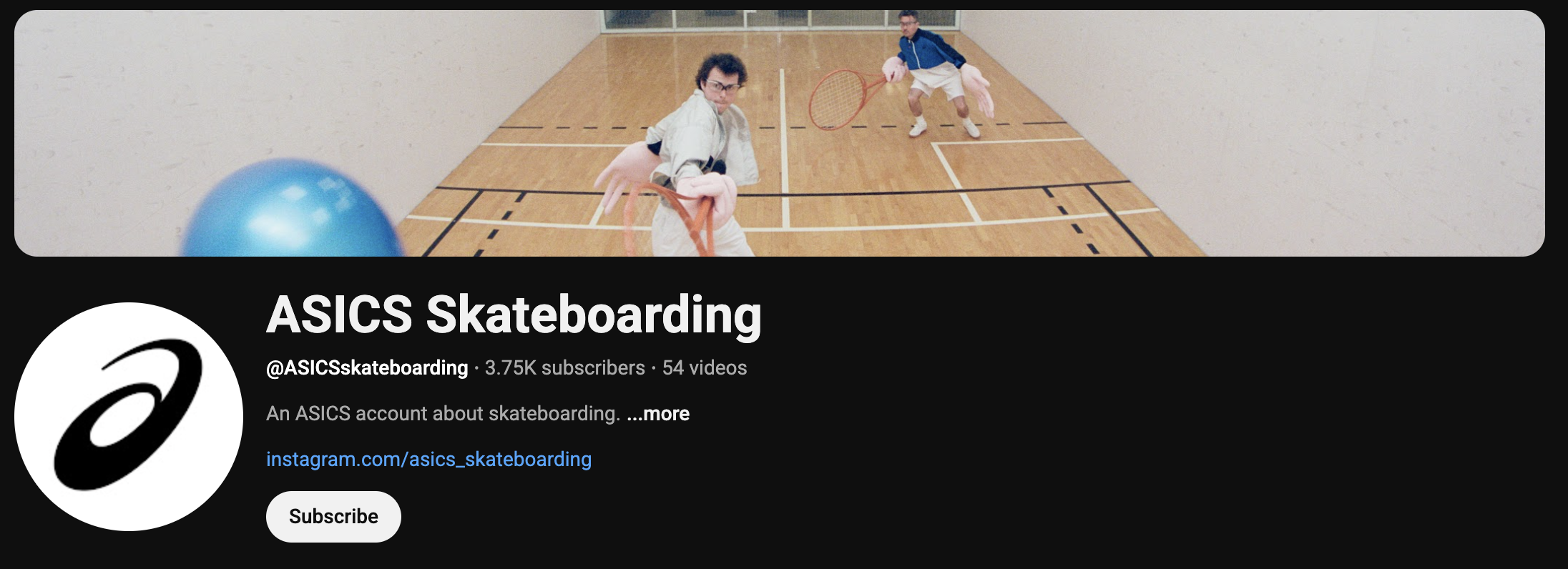 ASICS YouTube homepage banner image