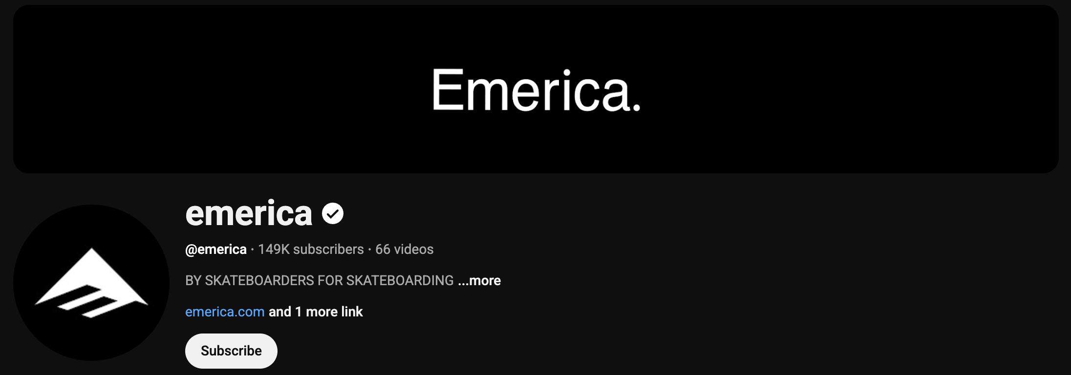 Emerica YouTube homepage banner image
